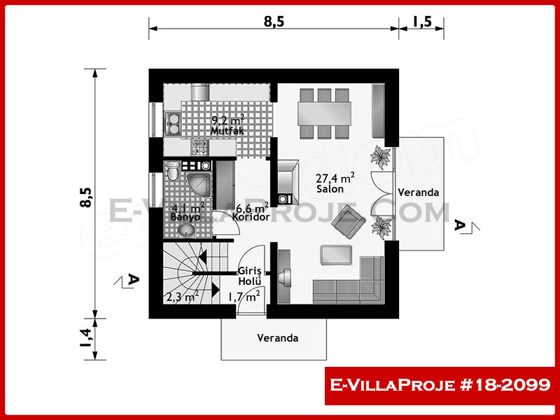 Gazbeton Çelik Ev 145 m² Dubleks (4+1) - Görsel 2