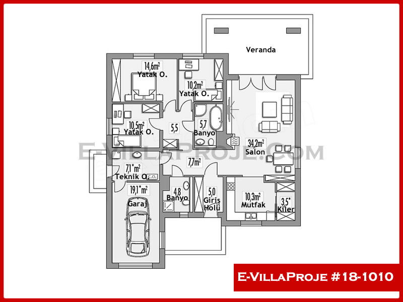 Gazbeton Çelik Ev 145 m² Tek Katlı (4+1) - Görsel 2