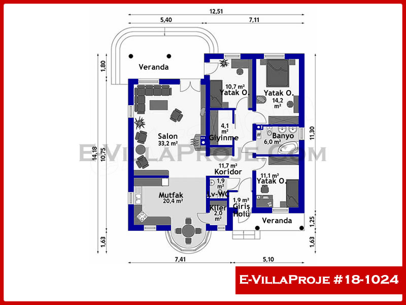 Gazbeton Çelik Ev 145 m² Tek Katlı (4+1) - Görsel 2