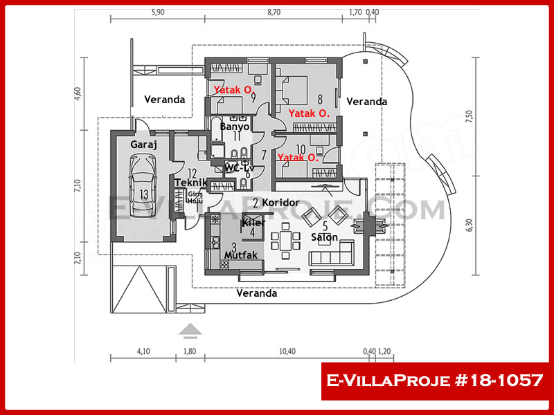 Gazbeton Çelik Ev 147 m² Tek Katlı (4+1) - Görsel 2
