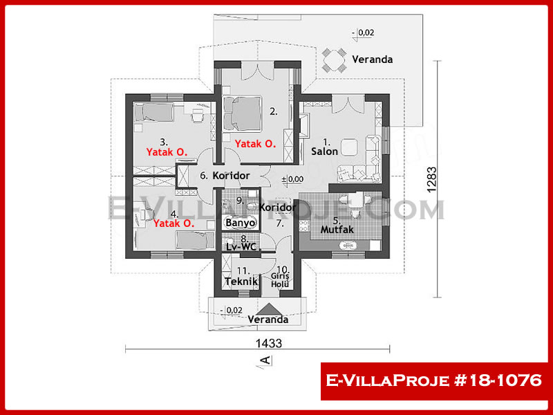 Gazbeton Çelik Ev 147 m² Tek Katlı (4+1) - Görsel 2