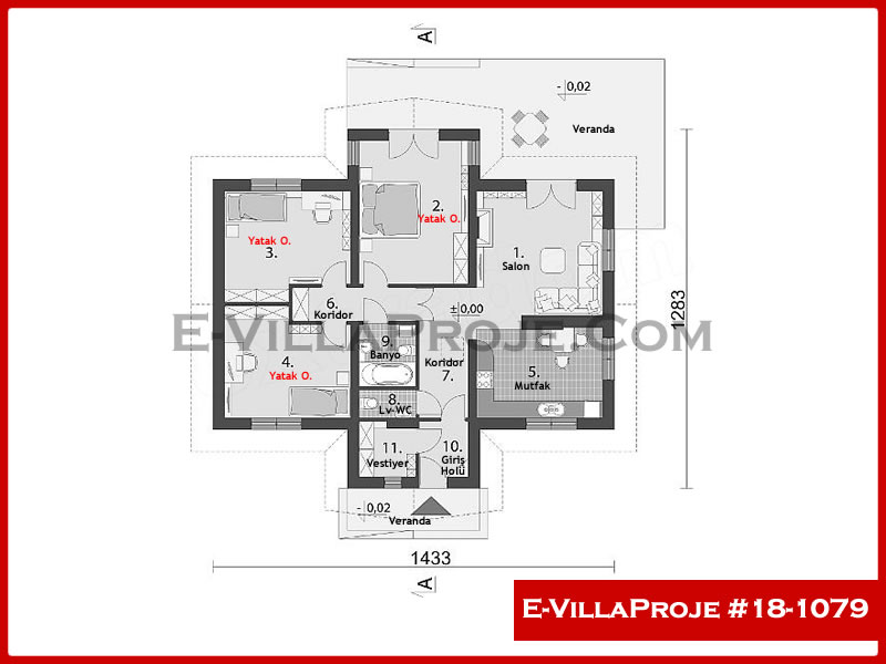 Gazbeton Çelik Ev 147 m² Tek Katlı (4+1) - Görsel 2