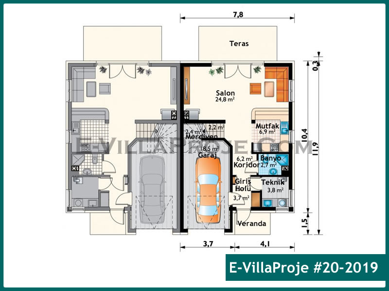 Gazbeton Çelik Ev 148 m² Dubleks (4+1) - Görsel 2