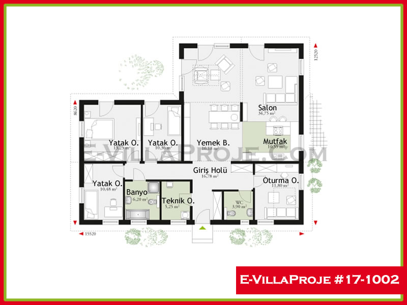 Gazbeton Çelik Ev 149 m² Tek Katlı (4+1) - Görsel 2