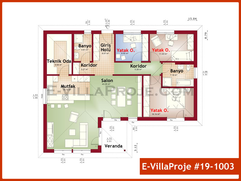 Gazbeton Çelik Ev 150 m² Tek Katlı (4+1) - Görsel 2