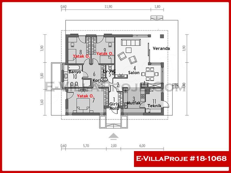 Gazbeton Çelik Ev 150 m² Tek Katlı (4+1) - Görsel 2
