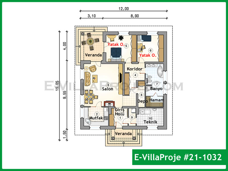 Gazbeton Çelik Ev 150 m² Tek Katlı (4+1) - Görsel 2