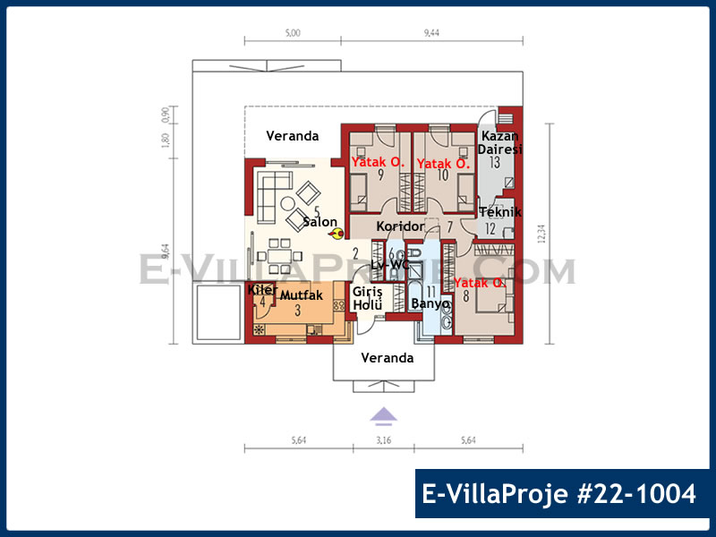 Gazbeton Çelik Ev 153 m² Tek Katlı (4+1) - Görsel 2