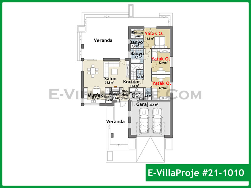 Gazbeton Çelik Ev 159 m² Tek Katlı (4+1) - Görsel 2