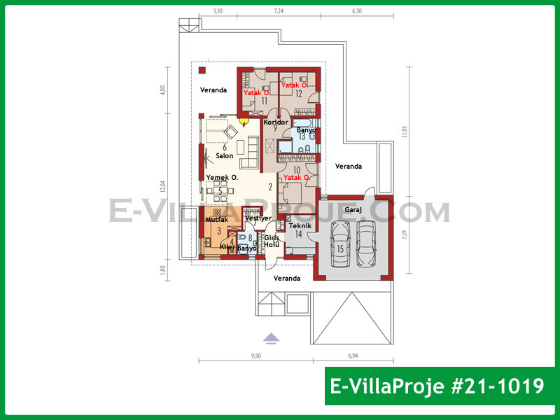 Gazbeton Çelik Ev 162 m² Tek Katlı (4+1) - Görsel 2