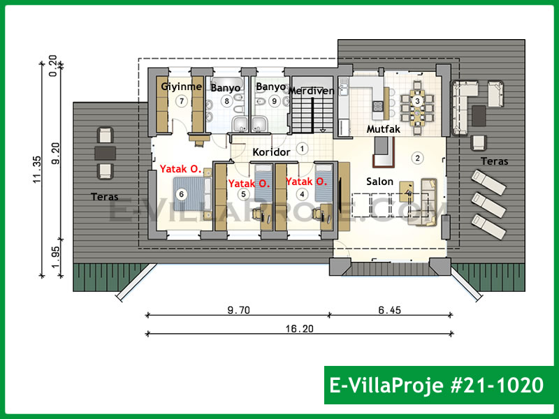 Gazbeton Çelik Ev 163 m² Tek Katlı (4+1) - Görsel 2