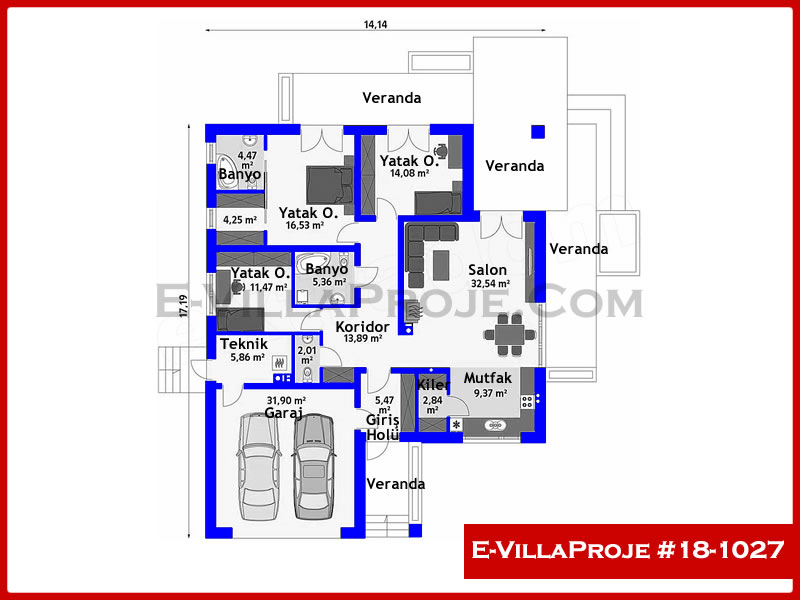 Gazbeton Çelik Ev 163 m² Tek Katlı (4+1) - Görsel 2
