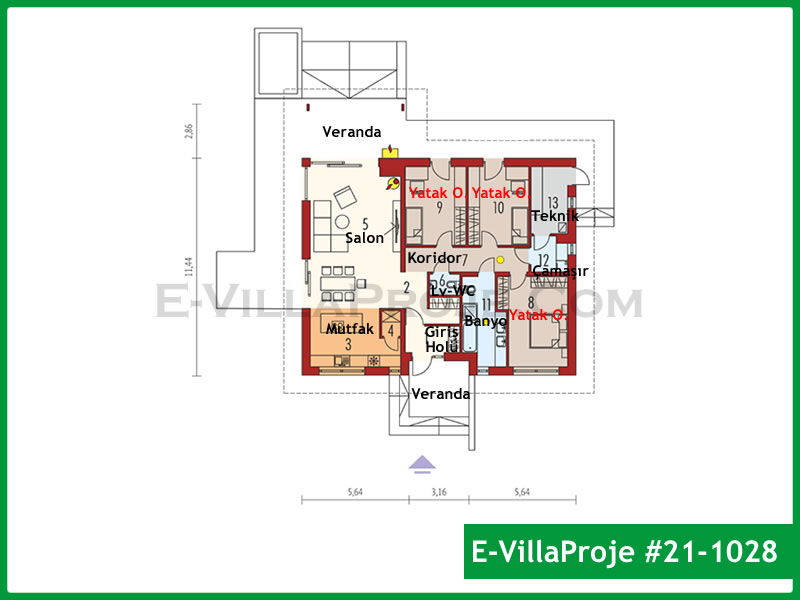 Gazbeton Çelik Ev 163 m² Tek Katlı (4+1) - Görsel 2