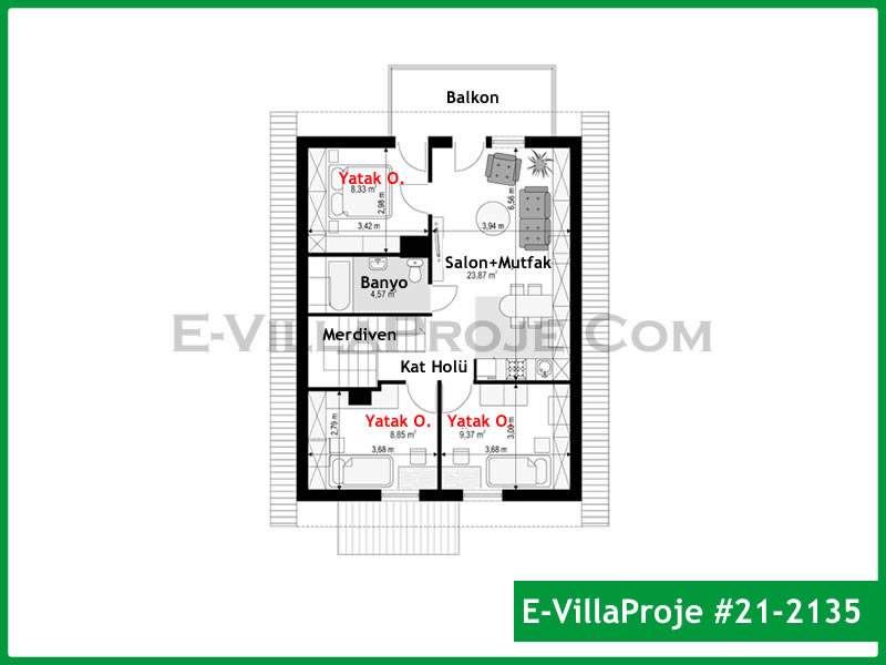 Gazbeton Çelik Ev 164 m² Dubleks (4+1) - Görsel 3