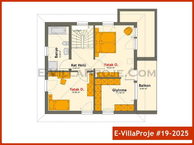 Gazbeton Çelik Ev 164 m² Dubleks (4+1) - Görsel 3