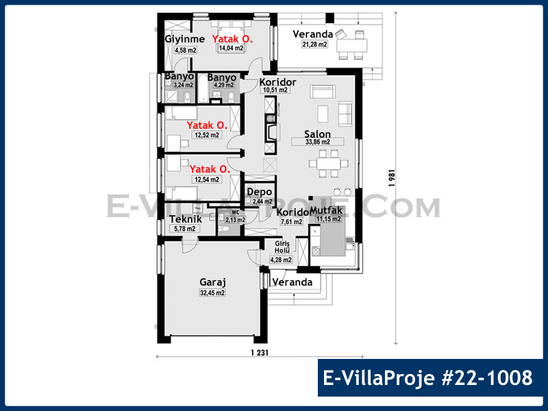 Gazbeton Çelik Ev 164 m² Tek Katlı (4+1) - Görsel 2