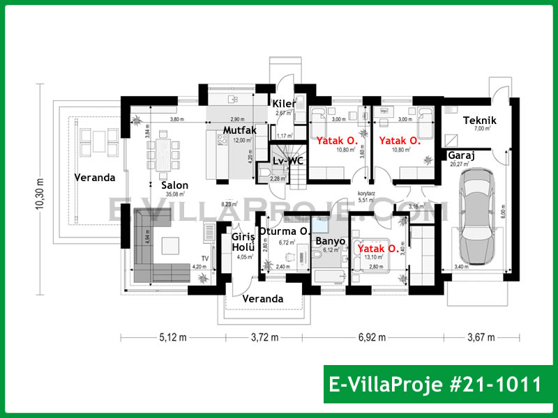 Gazbeton Çelik Ev 164 m² Tek Katlı (4+1) - Görsel 2
