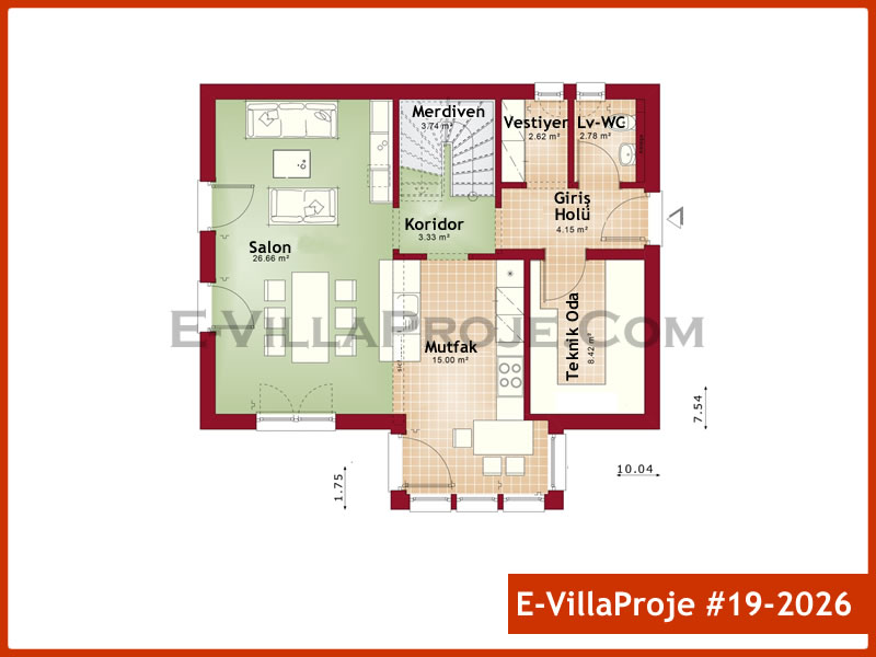 Gazbeton Çelik Ev 165 m² Dubleks (4+1) - Görsel 2