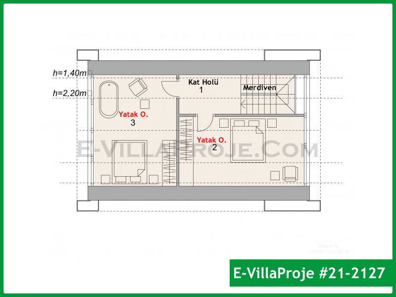 165 m² 4+1 Dubleks Gazbeton Çelik Villa (GCE-D165) - Görsel 3