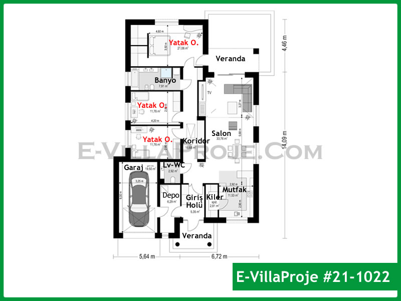 Gazbeton Çelik Ev 165 m² Tek Katlı (4+1) - Görsel 2