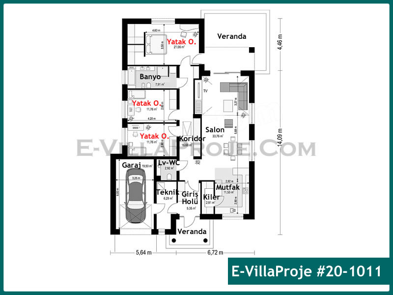 Gazbeton Çelik Ev 165 m² Tek Katlı (4+1) - Görsel 2