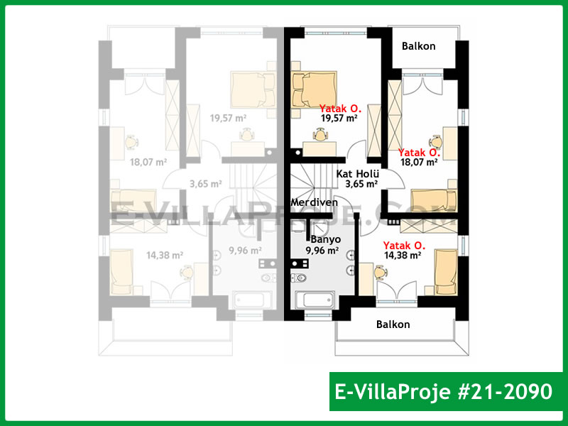 Gazbeton Çelik Ev 173 m² Dubleks (4+1) - Görsel 3