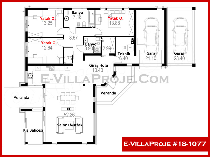 Gazbeton Çelik Ev 174 m² Tek Katlı (4+1) - Görsel 2