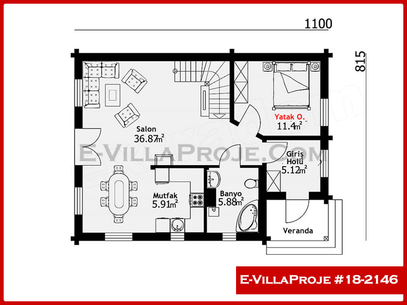Gazbeton Çelik Ev 175 m² Dubleks (4+1) - Görsel 2