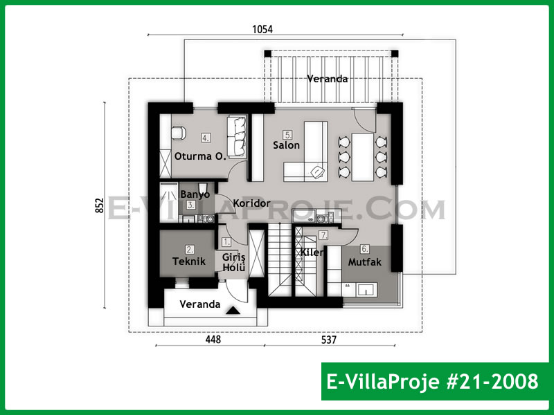 Gazbeton Çelik Ev 176 m² Dubleks (4+1) - Görsel 2