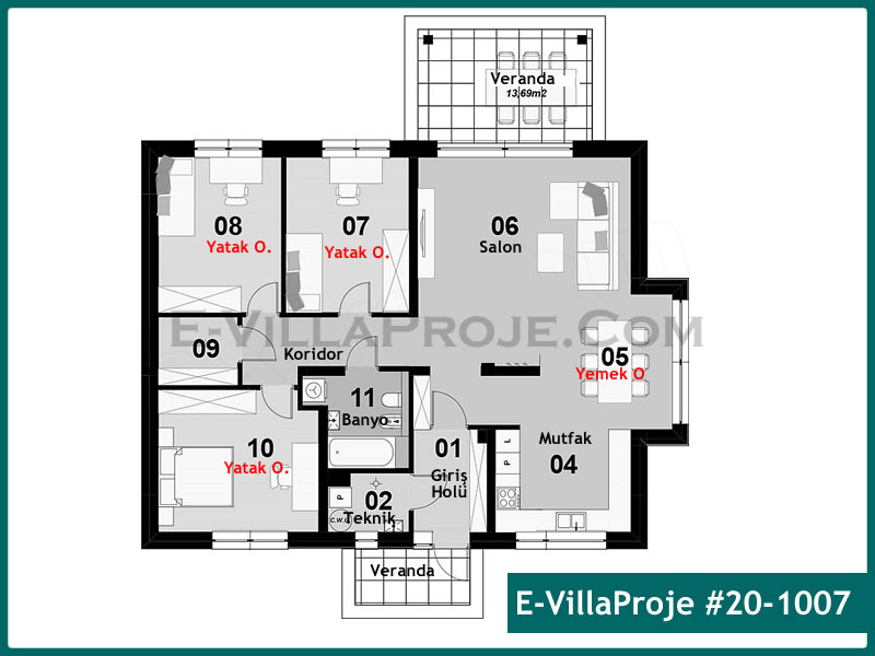 Gazbeton Çelik Ev 177 m² Tek Katlı (4+1) - Görsel 2