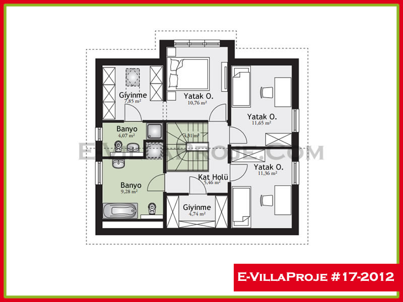 Gazbeton Çelik Ev 178 m² Dubleks (4+1) - Görsel 3