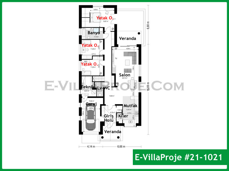 Gazbeton Çelik Ev 180 m² Tek Katlı (5+1) - Görsel 2