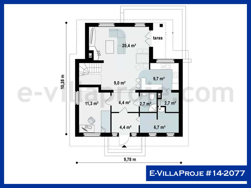 Gazbeton Çelik Ev 184 m² Dubleks (5+1) - Görsel 2
