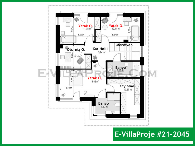 Gazbeton Çelik Ev 185 m² Dubleks (5+1) - Görsel 3
