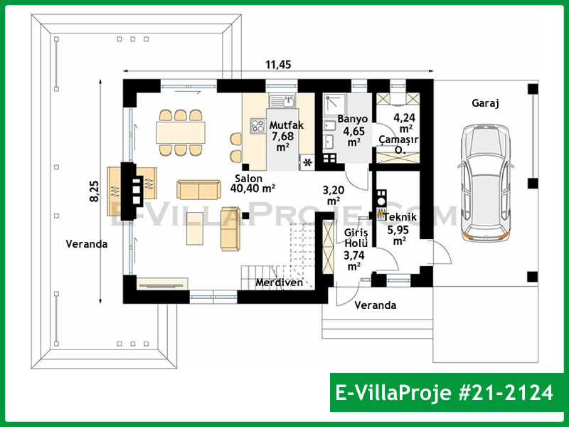 Gazbeton Çelik Ev 187 m² Dubleks (5+1) - Görsel 2
