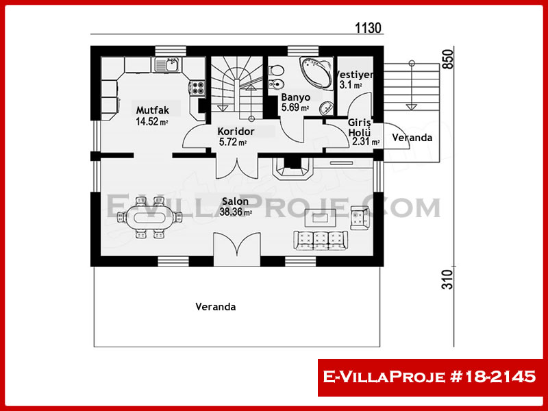Gazbeton Çelik Ev 192 m² Dubleks (5+1) - Görsel 2