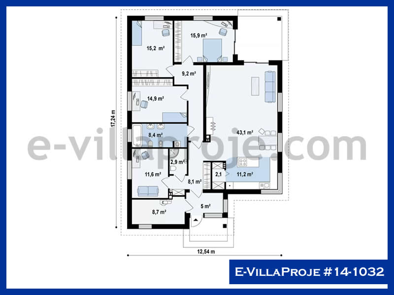 Gazbeton Çelik Ev 192 m² Tek Katlı (5+1) - Görsel 2