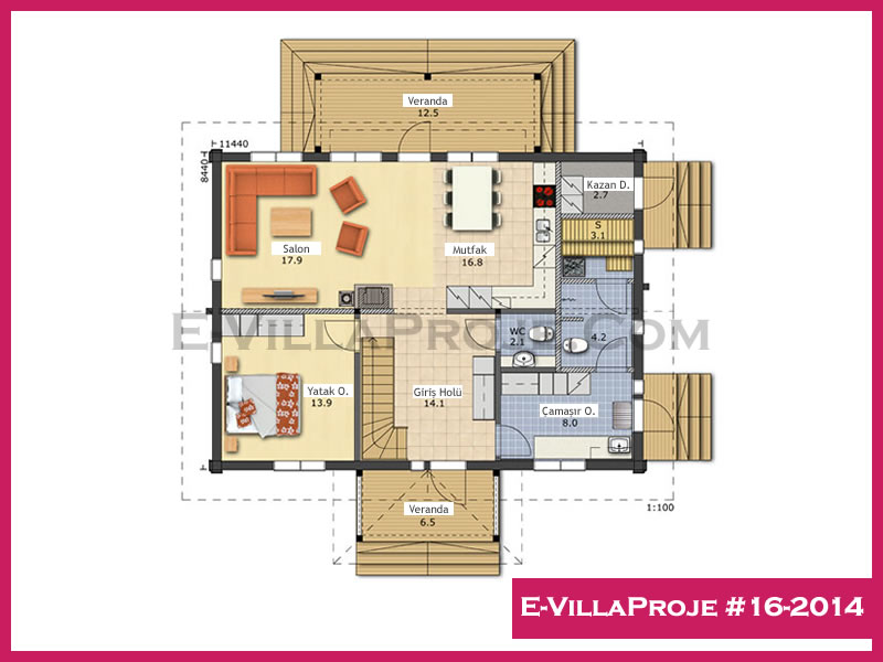 Gazbeton Çelik Ev 194 m² Dubleks (5+1) - Görsel 2