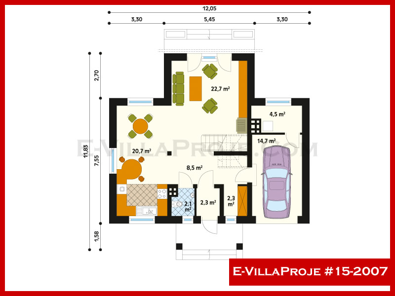 Gazbeton Çelik Ev 197 m² Dubleks (5+1) - Görsel 2