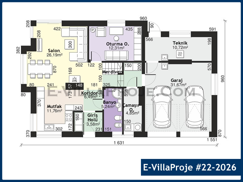 Gazbeton Çelik Ev 203 m² Dubleks (5+1) - Görsel 2