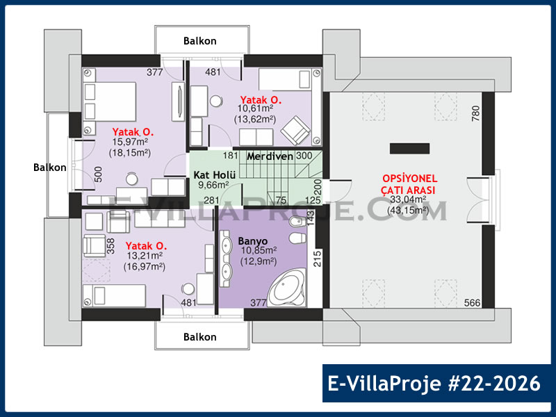 Gazbeton Çelik Ev 203 m² Dubleks (5+1) - Görsel 3