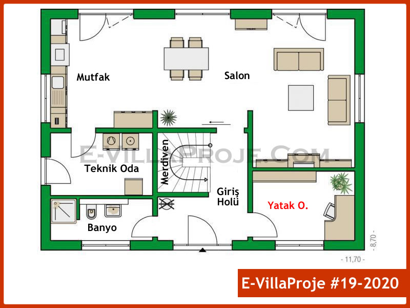 Gazbeton Çelik Ev 204 m² Dubleks (5+1) - Görsel 2