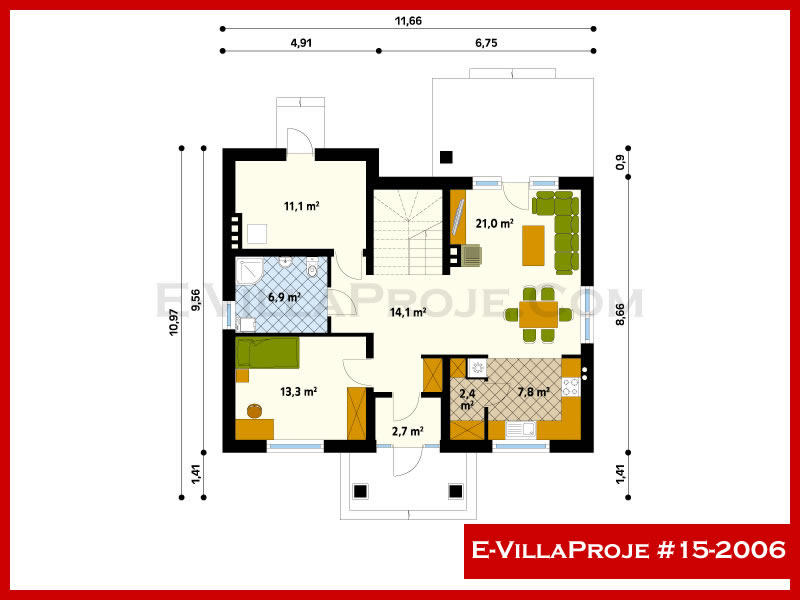 Gazbeton Çelik Ev 207 m² Dubleks (5+1) - Görsel 2