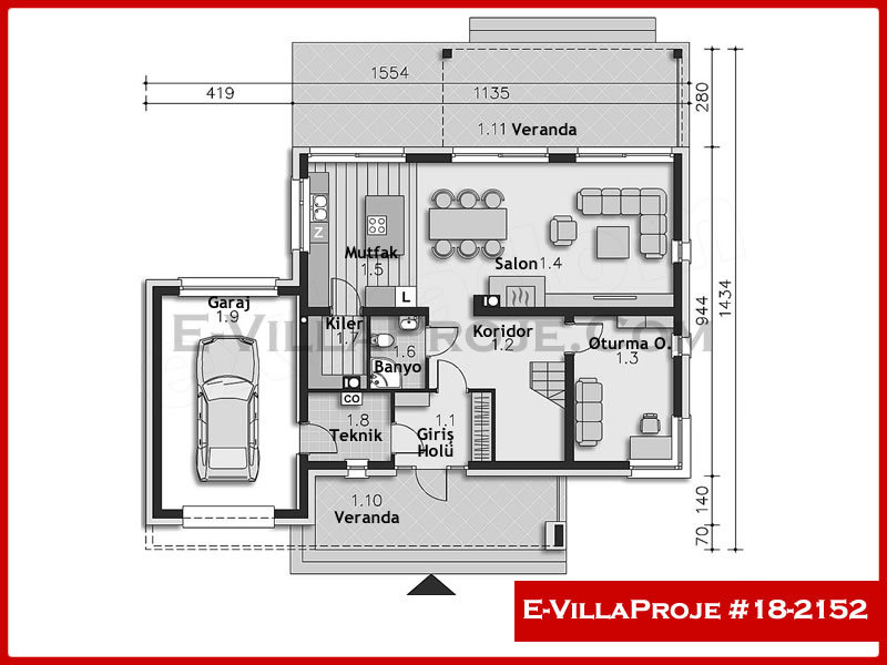 Gazbeton Çelik Ev 214 m² Dubleks (5+1) - Görsel 2