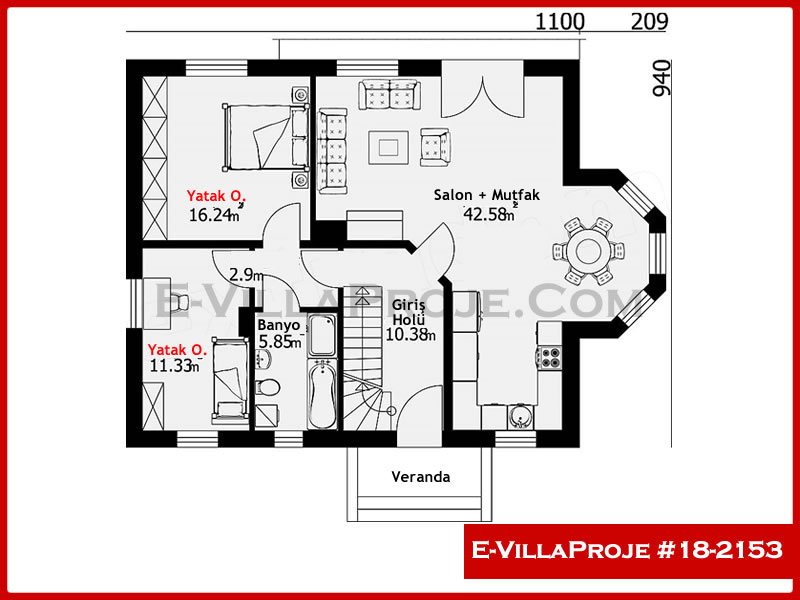 Gazbeton Çelik Ev 215 m² Dubleks (5+1) - Görsel 2