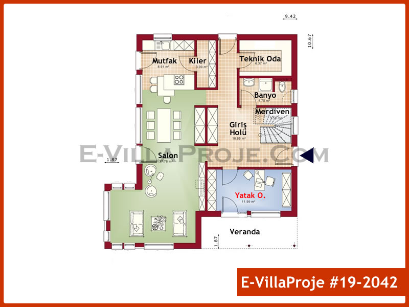 Gazbeton Çelik Ev 216 m² Dubleks (5+1) - Görsel 2