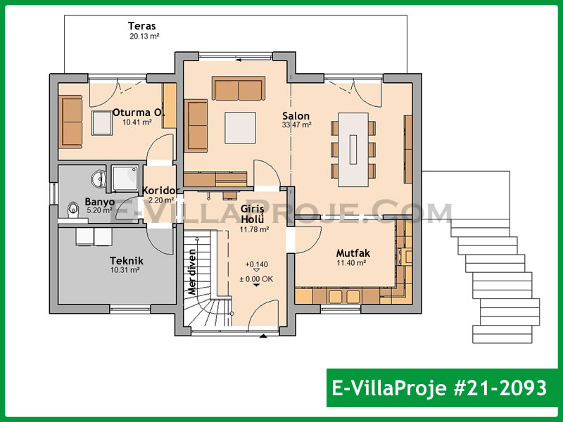 Gazbeton Çelik Ev 217 m² Dubleks (5+1) - Görsel 2