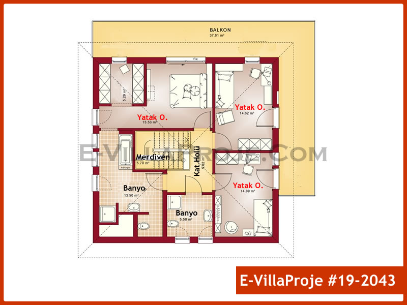Gazbeton Çelik Ev 221 m² Dubleks (5+1) - Görsel 3