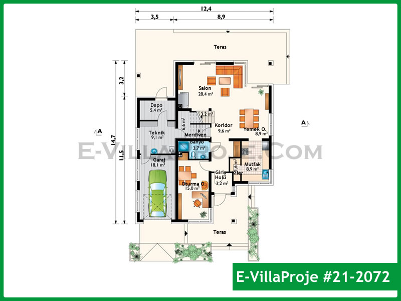 Gazbeton Çelik Ev 223 m² Dubleks (5+1) - Görsel 2
