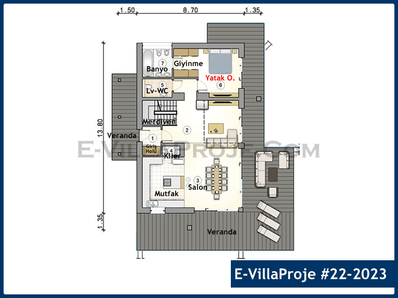 Gazbeton Çelik Ev 230 m² Dubleks (5+1) - Görsel 2